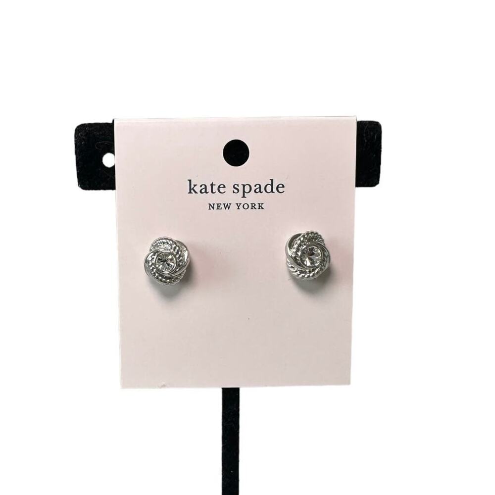 kate spade Infinity And Beyond Knot Studs silver earrings
